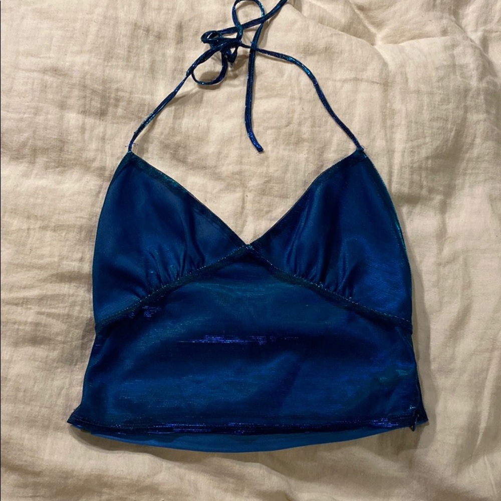 Blue halter tank